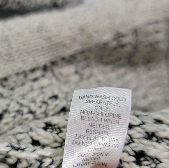 Pure Jill Women's Gray/Black Striped Open Cardigan Sz L Cable Knit Lagenlook - Picture 11 of 12